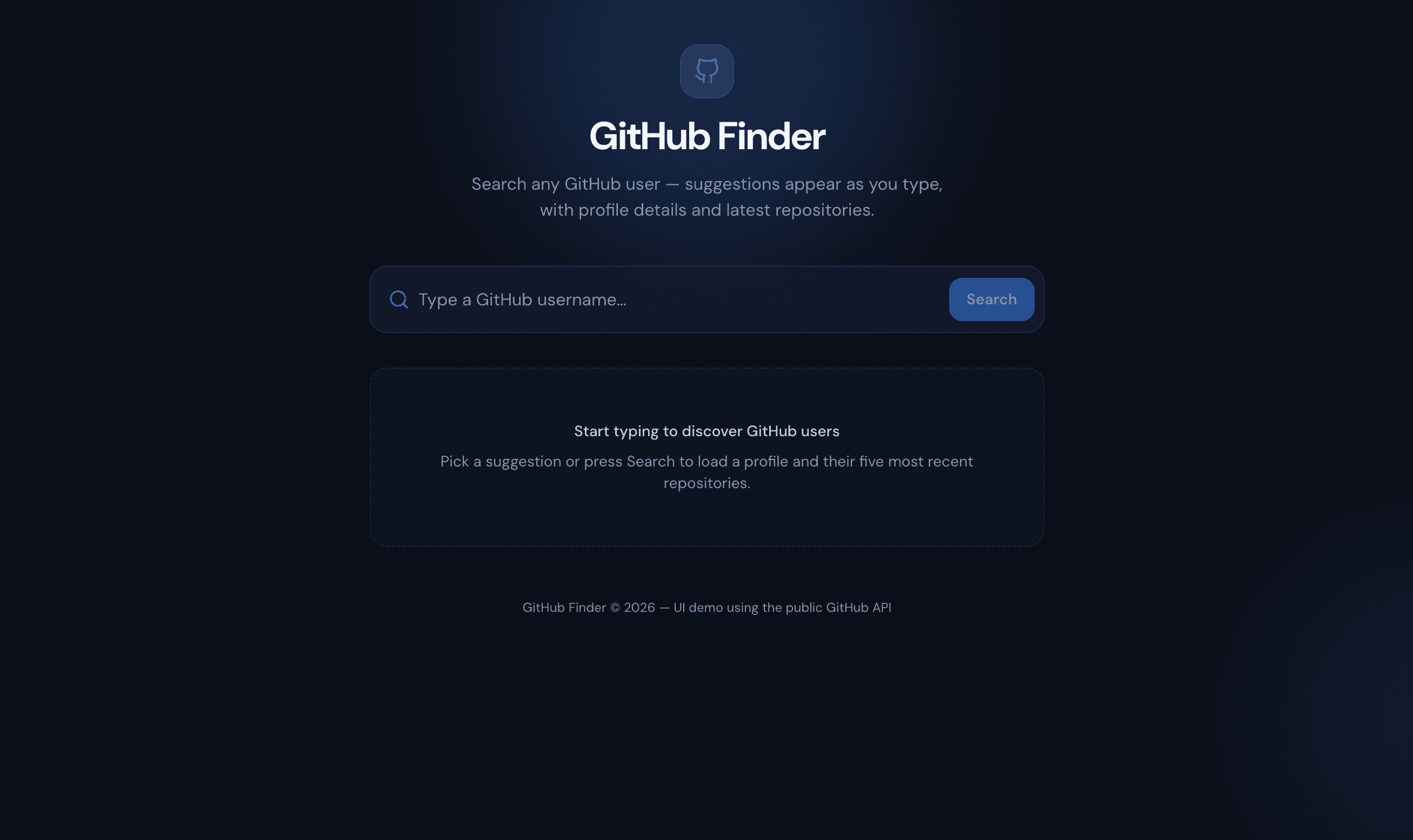 GitHub User Finder